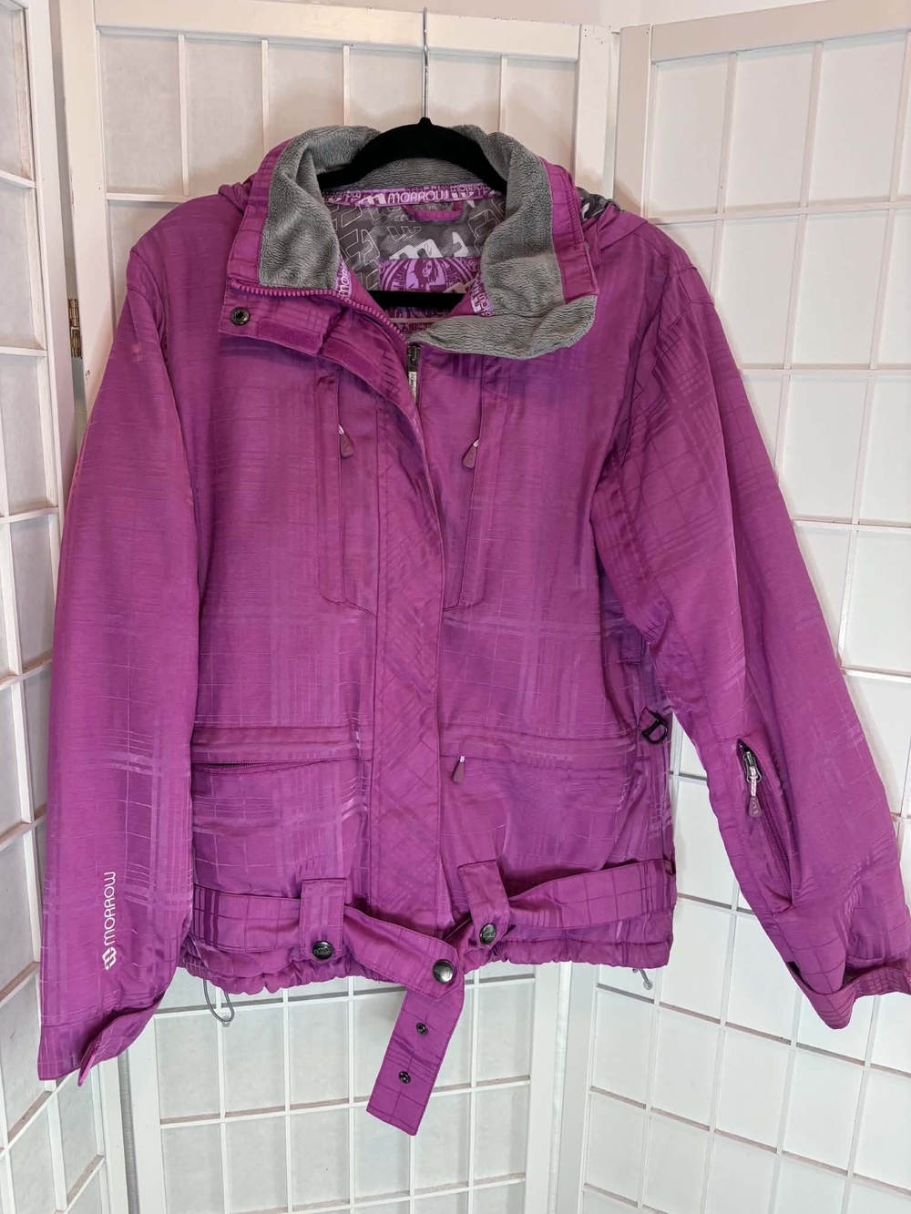 Morrow Magenta Ski Jacket with Grey Lining